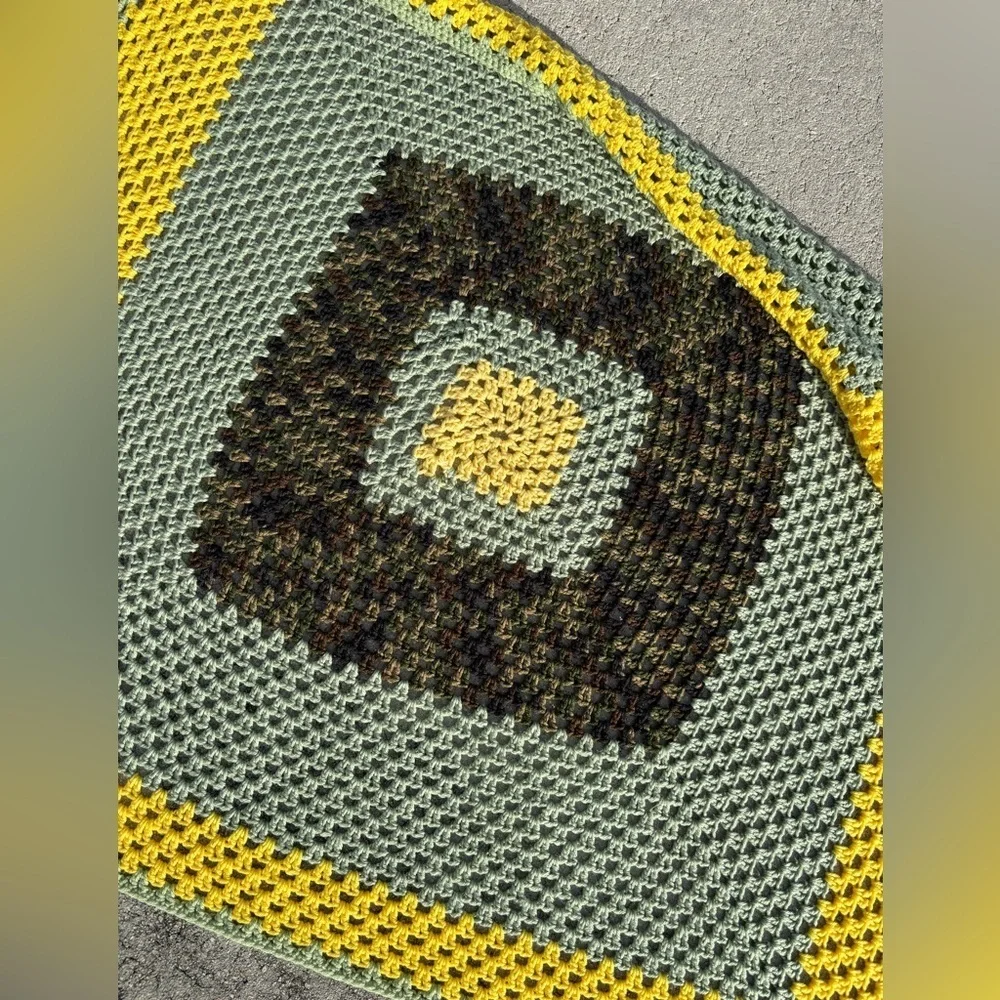 Handmade Crochet Camo John Deere Color Theme Baby Blanket 50x42